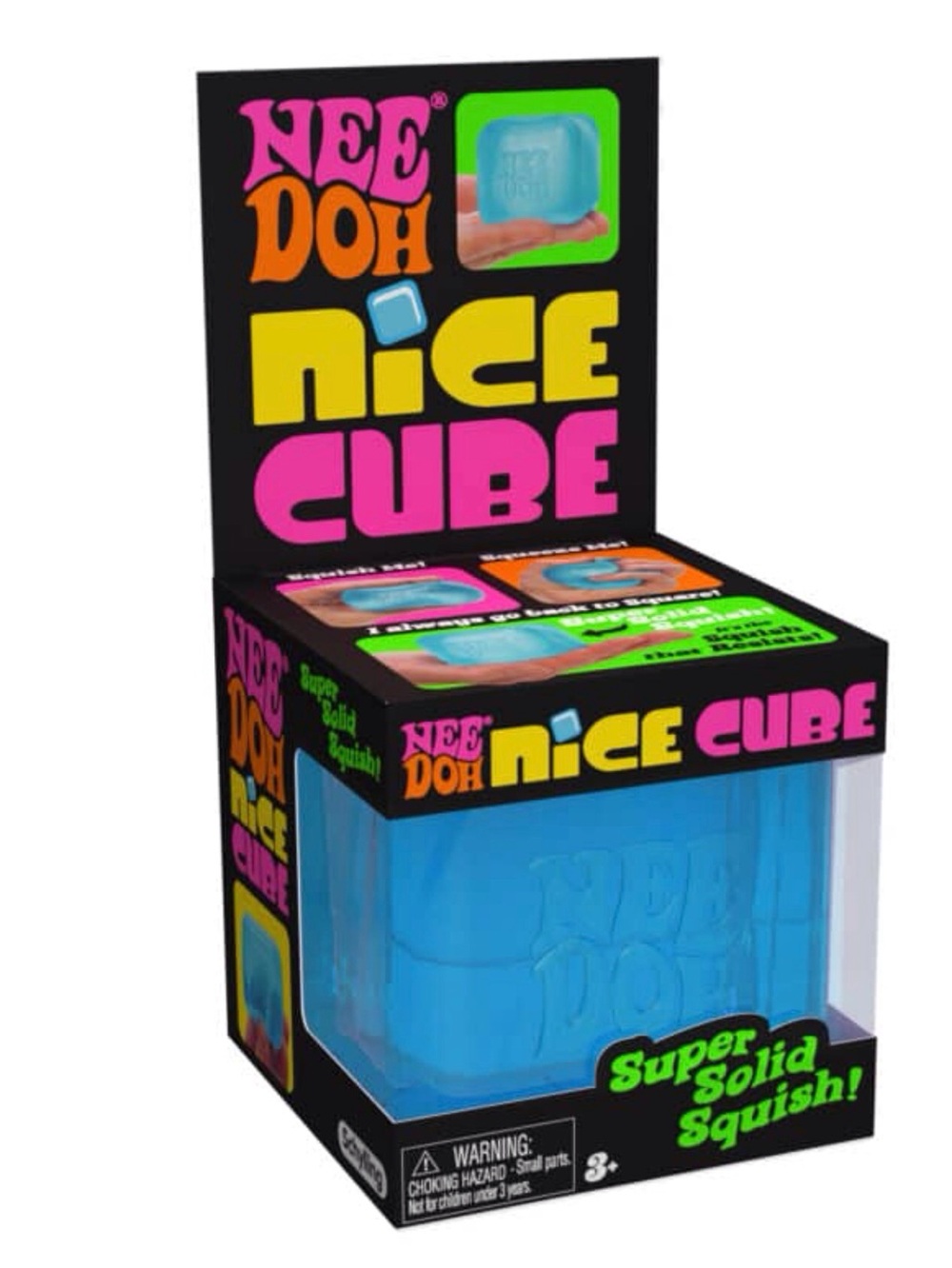 NeeDoh Nice Cube Super Solid Squish - Bright Blue
